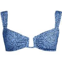 Lands' End Women's Wired Bikini Top in Blue | Size: 8