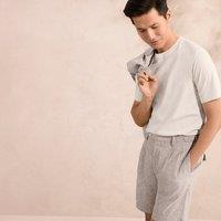 Lands' End Men's Pleated Linen/Cotton Shorts in Brown | Size: 36