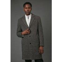 Maine Men's Dark Brown Textured Wool Blend Epsom Coat | Size: 2XL