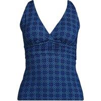 Lands' End Women's Plunge V-neck Tankini Top in Blue | Size: 14-16