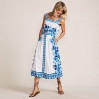 Lands' End Women's Print Poplin Midi Skirt | Size: 10