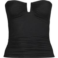 Lands' End Women's Long Slender Bandeau Tankini Top in Black | Size: 14