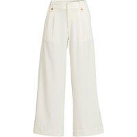 Lands' End Women's Lightweight Stretch Wide Leg Cropped Trousers, High Waisted in Ivory | Size: 14R
