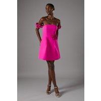 Coast Women's Rosette Bandeau Mini Dress in Pink | Size: 12