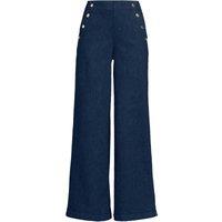 Lands' End Women's Extra Wide Leg Sailor Jeans in Dark Indigo | Size: 14-16