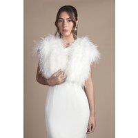 Coast Women's Feather Bridal Bolero Cover Up in Ivory | Size: Large
