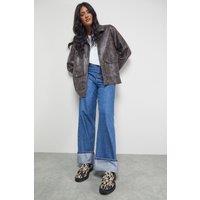 Faith Women's : Barrie Cow Print Pony Chunky Penny Loafers in Beige | Size: 5