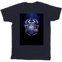 Blue Beetle Boy's Glowing Beetle Cotton T-Shirt in Navy | Size: 7-8 Years