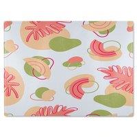 Benjamin Tate Design Botanical elements with line art Designer Glass Chopping Board in Natural