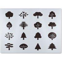 Benjamin Tate Design Tree Silhouette Illustrations Designer Glass Chopping Board in Natural