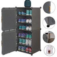 Hinsinc Shoe Rack Storage Cabinet Hallway DIY Cube Cabinet in Grey | Size: Small
