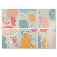 Benjamin Tate Design Various shapes & doodle objects Designer Glass Chopping Board in Natural