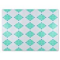 Benjamin Tate Design Green Uncommon Boho Chic Summer Design Glass Chopping Board in Natural