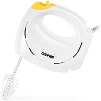 Geepas 150W Electric Hand Held Mixer Electric Whisk 7 Speed Turbo & Eject Button in White