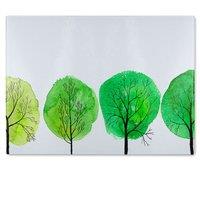 Benjamin Tate Design Trees Designer Glass Chopping Board in Natural