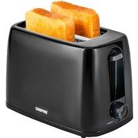 Geepas 2 Slice Bread Toaster 6 Level Browning Control with Crumb Tray Small Slot in Black