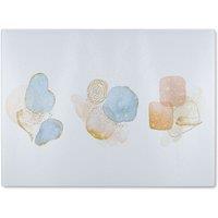 Benjamin Tate Design Beige watercolor illustration & elements Designer Glass Chopping Board in Natural