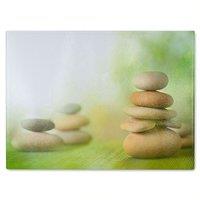 Benjamin Tate Design Rock Garden Designer Glass Chopping Board in Natural