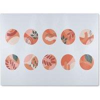 Benjamin Tate Design Plant & textures in autumn style Designer Glass Chopping Board in Natural