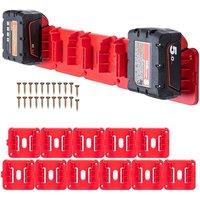 SPETLEK 11x Battery Holder Wall Mount Battery Storage in Red