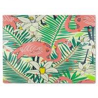 Benjamin Tate Design Palm leaves Designer Glass Chopping Board in Natural