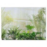 Benjamin Tate Design Green plants in botanical gardens Designer Glass Chopping Board in Natural
