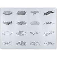 Benjamin Tate Design Burger & sandwich icon Designer Glass Chopping Board in Natural