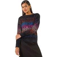 Roman Women's Gradient Knit Jumper in Black | Size: 16