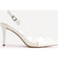 Linzi Women's Nolita White Perspex Court Heels | Size: 4-Standard Fit