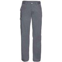 Russell Men's Polycotton Twill Work Trousers in Grey | Size: 32R
