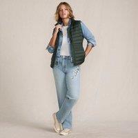 Lands' End Women's Plus Wanderweight Down Ultralight Packable Gilet in Bottle Green | Size: 20-22