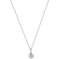 LaBante London Women's Moissanite Solitaire Diamond Necklace One Carat in Silver