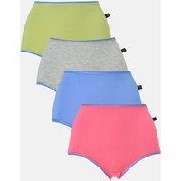 British Boxers Women's Pack of Four "Fresh Pastels" Bamboo Full Briefs | Size: 3XL