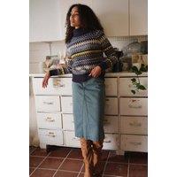 Weird Fish Women's Juda Longline Denim Skirt in Teal | Size: 12