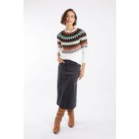 Weird Fish Women's Juda Longline Denim Skirt in Black | Size: 18