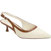 MODISHION Women's Slingback Pointed Closed Toe Heels Pumps Sandals in Beige | Size: 7