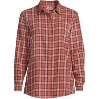 Lands' End Women's Plus Long Sleeve Flannel Boyfriend Shirt in Coral | Size: 24-26