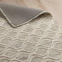 Industville Hume Hand Tufted Wool Rug - Grey & Cream | Size: 120 cm x 180 cm