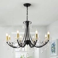 Garwarm 8-Light Crystal Dimmable Classic / Traditional Chandelier in Black