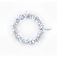 Pegdev LED string lights cool white, white rubber IP65 garden patio 20m in Cool White