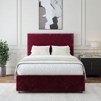 Bedmaster Chenille 2 Drawer Divan Base & Plain Headboard in Aubergine | Size: Super King