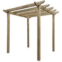 Rowlinsons Pergola - Timber - L240 x W240 x H276 cm - Natural in Brown