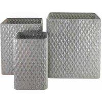Ascalon Design Ltd Square Diamond Planter - Set of 3 - L44 x W44 x H49 cm in Grey