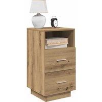 Berkfield Home Bedside Cabinet with 2 Drawers Artisan Oak 36x36x68 cm in Brown | Size: 36 x 36 x 68 cm
