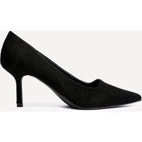Linzi Women's Kat Black Faux Suede Court Heels | Size: 4-Standard Fit