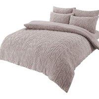 New Edge Blinds Leaf Printed Teddy Duvet Set in Grey - Single in Beige | Size: Double