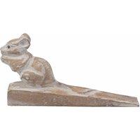 KDMD Hand carved Doorstop - Dormouse in Brown