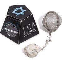 KDMD Raw Crystal Gemstone Tea Strainer - Rainbow Moonstone in White