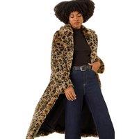 Roman Women's Premium Animal Faux Fur Coat in Brown | Size: 12