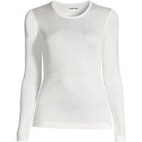 Lands' End Women's Plus Lightweight Silk Interlock Crew Neck Top in Ivory | Size: 24-26